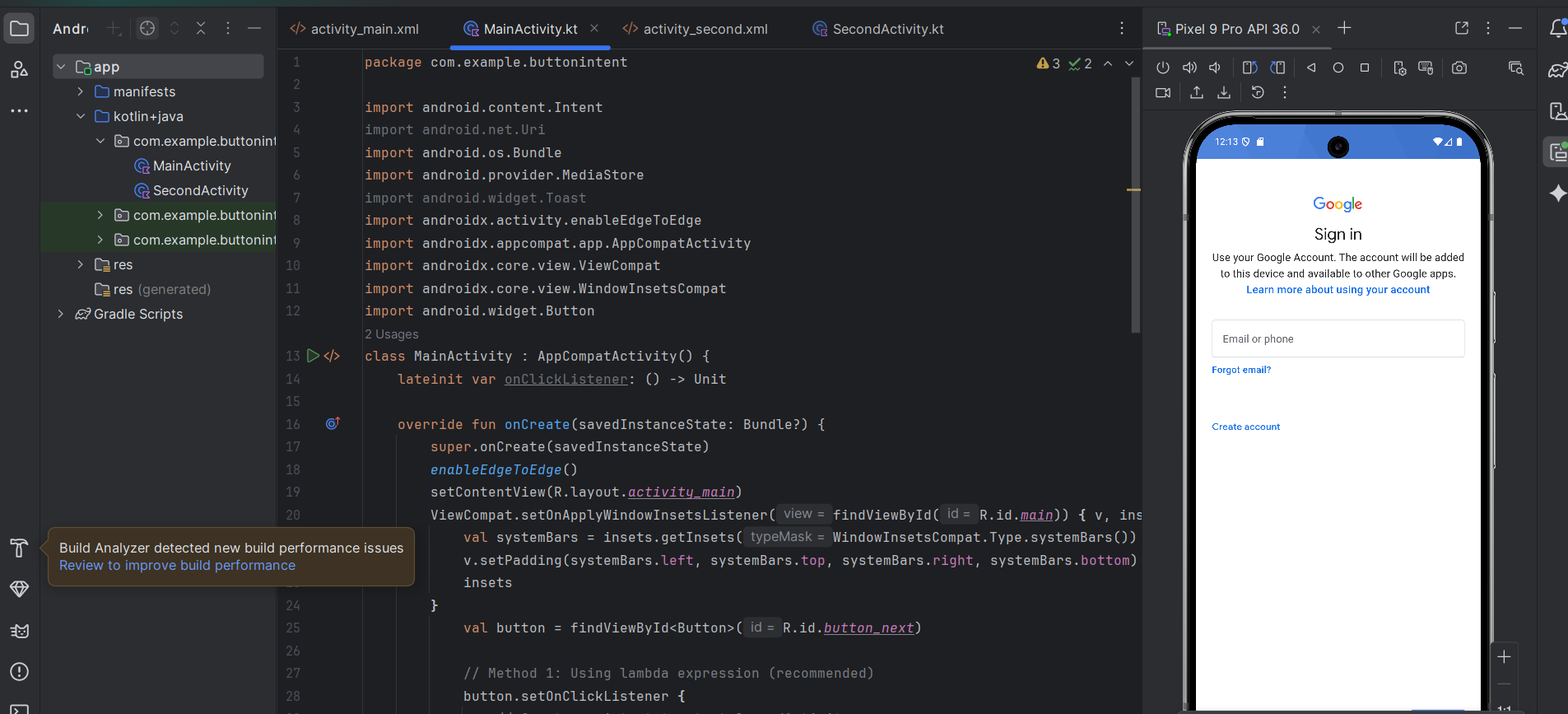 Android Development Explicit & Implicit Intents